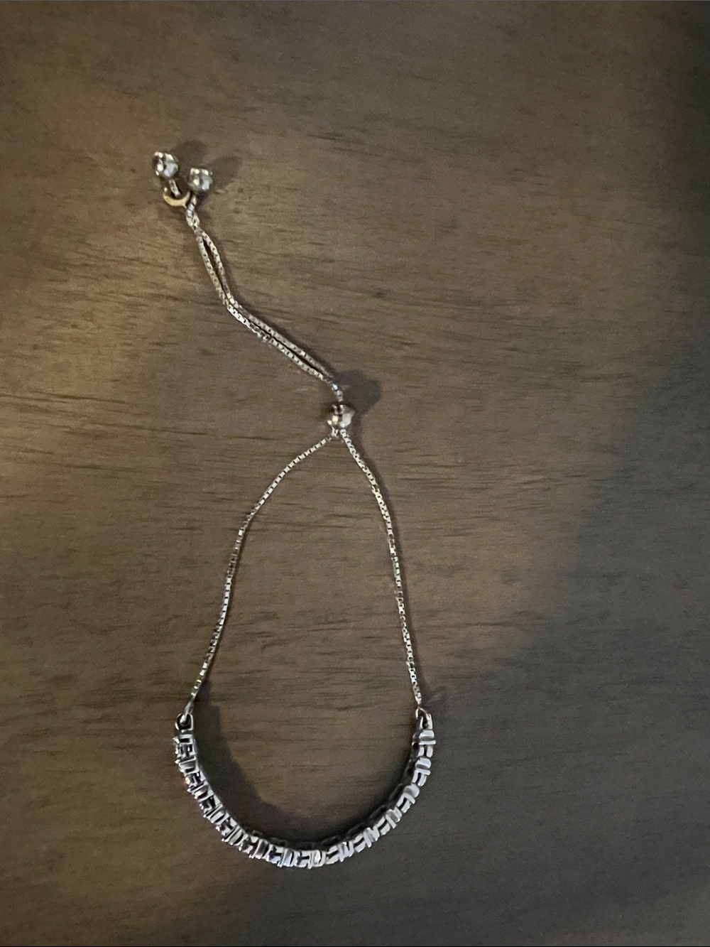 Delicate Silver-Tone Adjustable Beaded Bracelet